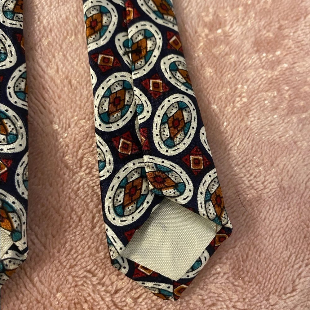 Nina Multicolor Geometric Pattern Tie - Picture 8 of 8